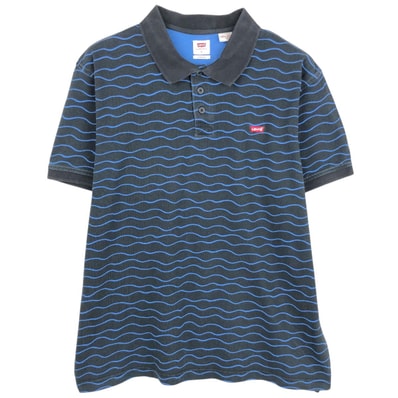 古着 リーバイス Levi's ボーダー柄 半袖 ポロシャツ メンズL相当/eaa657572