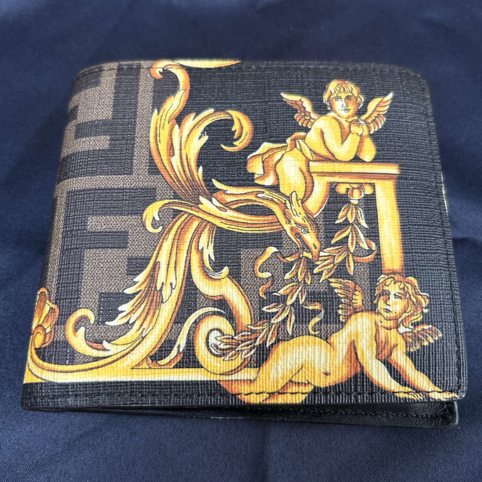 FENDI x Versace Fendace Bi-Fold Wallet In Multicolor Fabric "Multicolor"