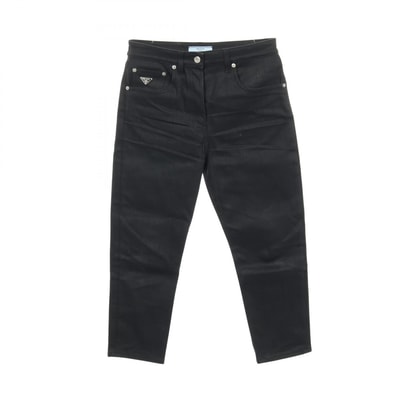プラダ PRADA デニムパンツ 衣料品 ボトムス コットン レディース ブラック系 【中古】