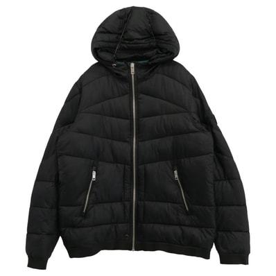 DIESEL ディーゼル ダウンジャケット フーデッド 中綿ジャケット ブラック系 L【中古】