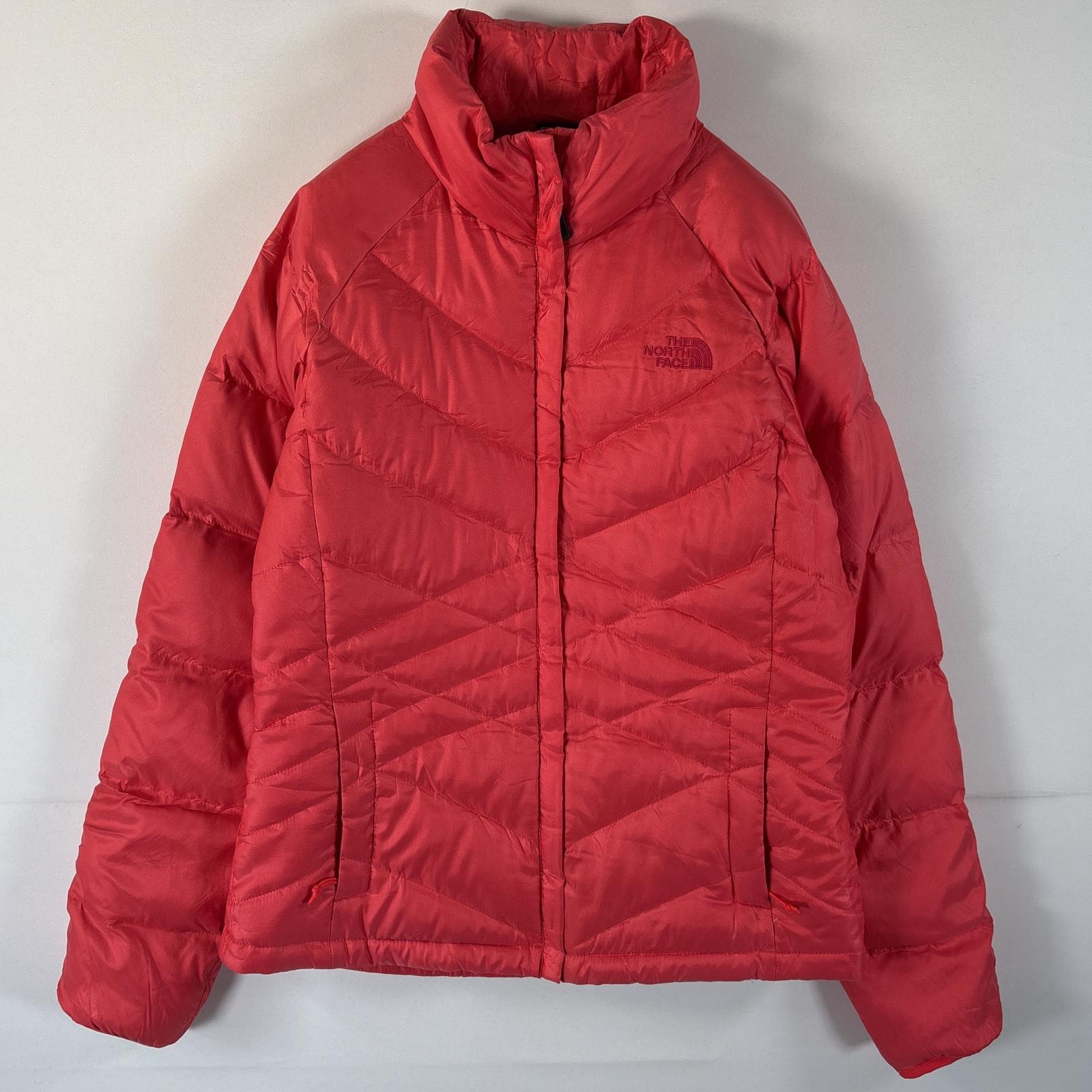 古着 ザ・ノースフェイス THE NORTH FACE ダウンジャケット ワンポイントロゴ アウトドア 550fill M サーモンピンク レディース