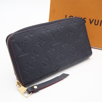 美品 LOUIS VUITTON ルイ・ヴィトン モノグラム アンプラント ジッピーウォレット マリーヌルージュ M62121 長財布 ネイビー レッド カーフレザー レディース