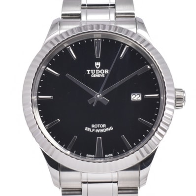 チューダー TUDOR M12710 スタイル ブラック 自動巻き メンズ 美品 保証書付き 腕時計 L#150412
