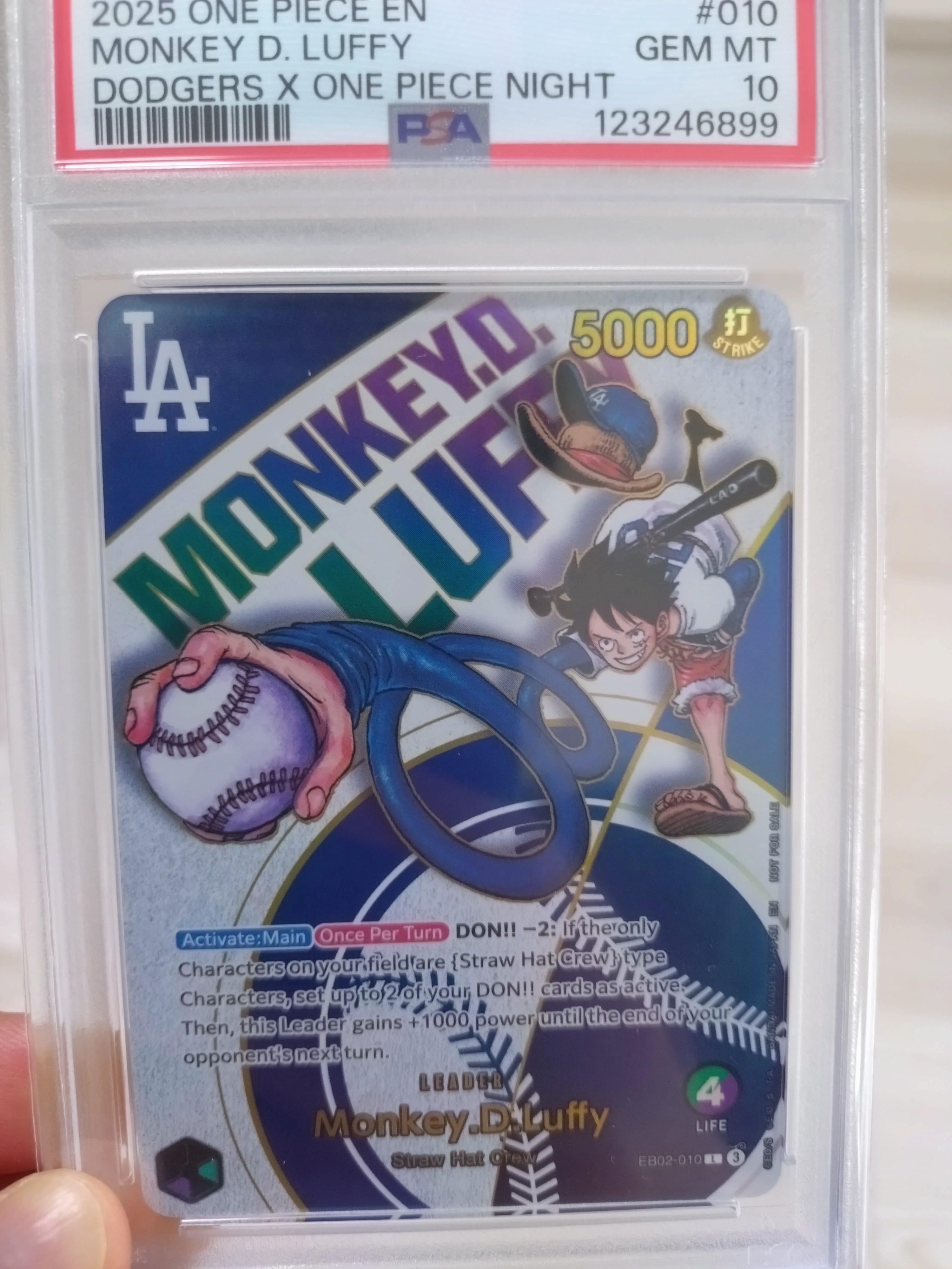 ワンピースカードゲーム PSA10 モンキー・D・ルフィ プロモ 020 PSA10】モンキー・D・ルフィ L [EB02-010]【英語版】(プロモーション