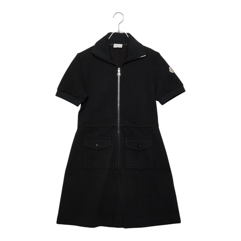 モンクレール VESTITO 半袖 ワンピース アイコンパッチ サイズS ブラック コットン レディース MONCLER 【中古】