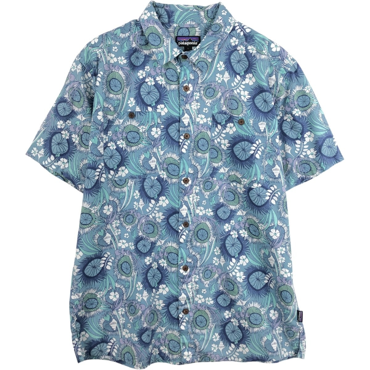 古着 パタゴニア Patagonia バック ステップ シャツ 53139SP22 総柄 ハワイアンアロハシャツ ボックスシャツ メンズL相当/eaa665242
