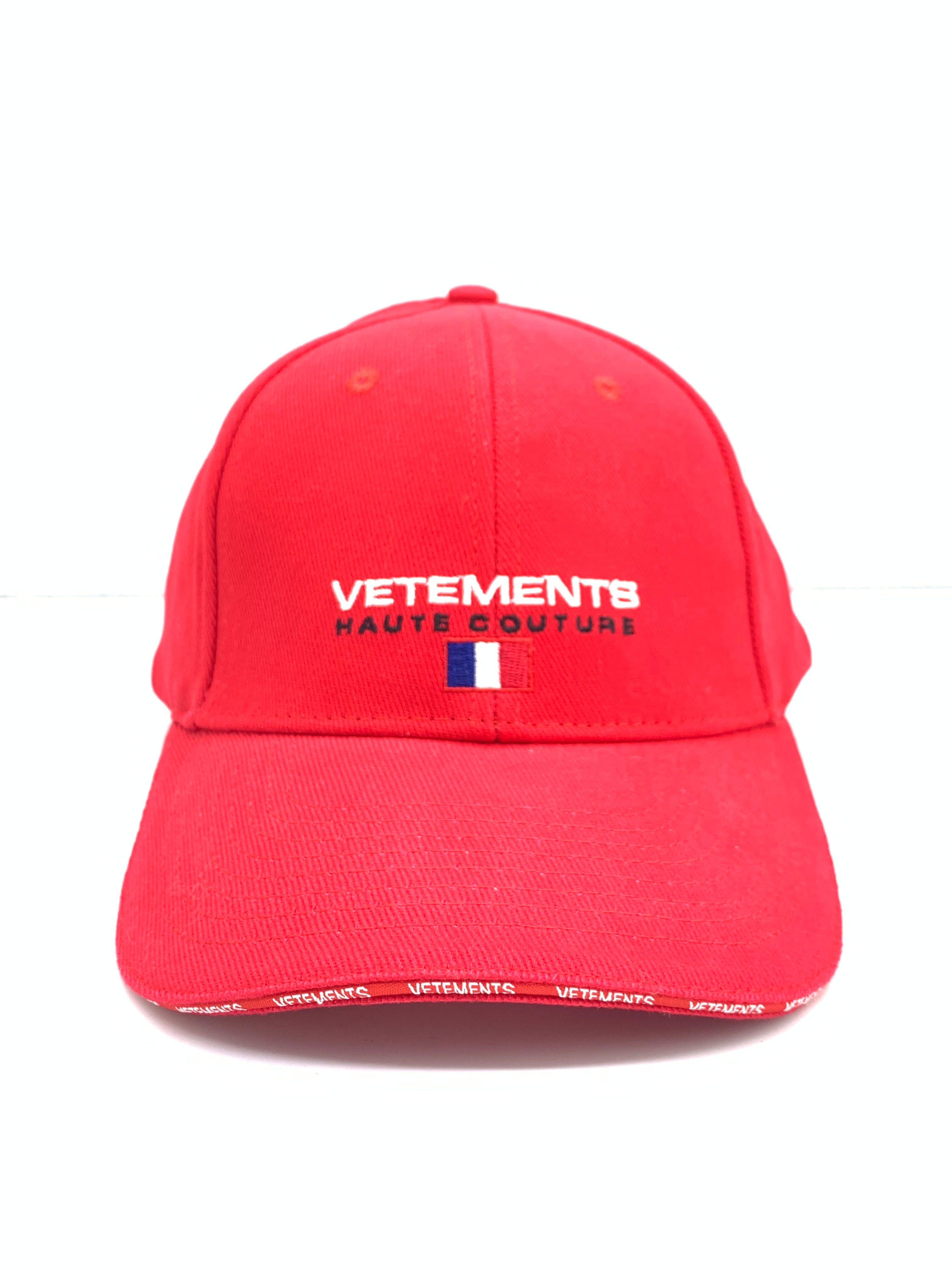 VETEMENTS 18SS HAUT COUTURE CAP RED