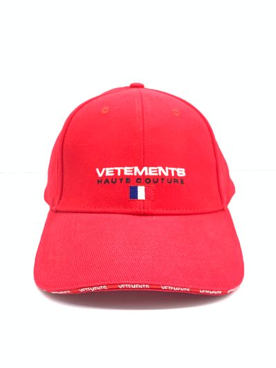 VETEMENTS 18SS HAUT COUTURE CAP RED