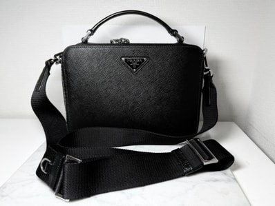 PRADA Prada Brick Saffiano Leather Bag "Black"
