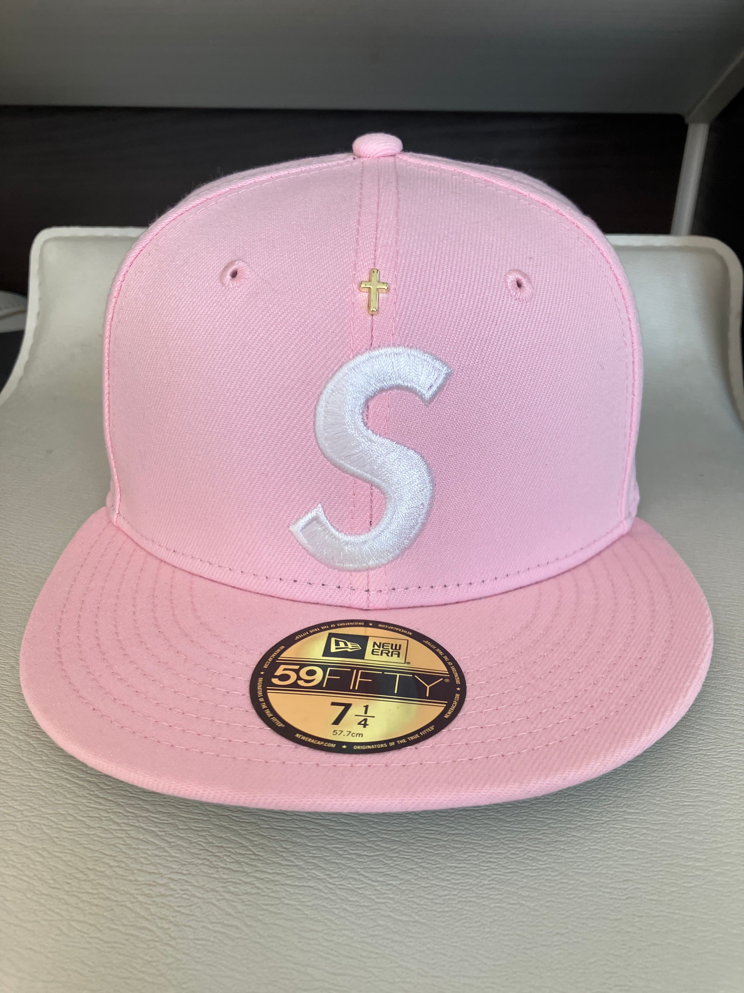 Supreme Gold Cross S Logo New Era "Pink"
