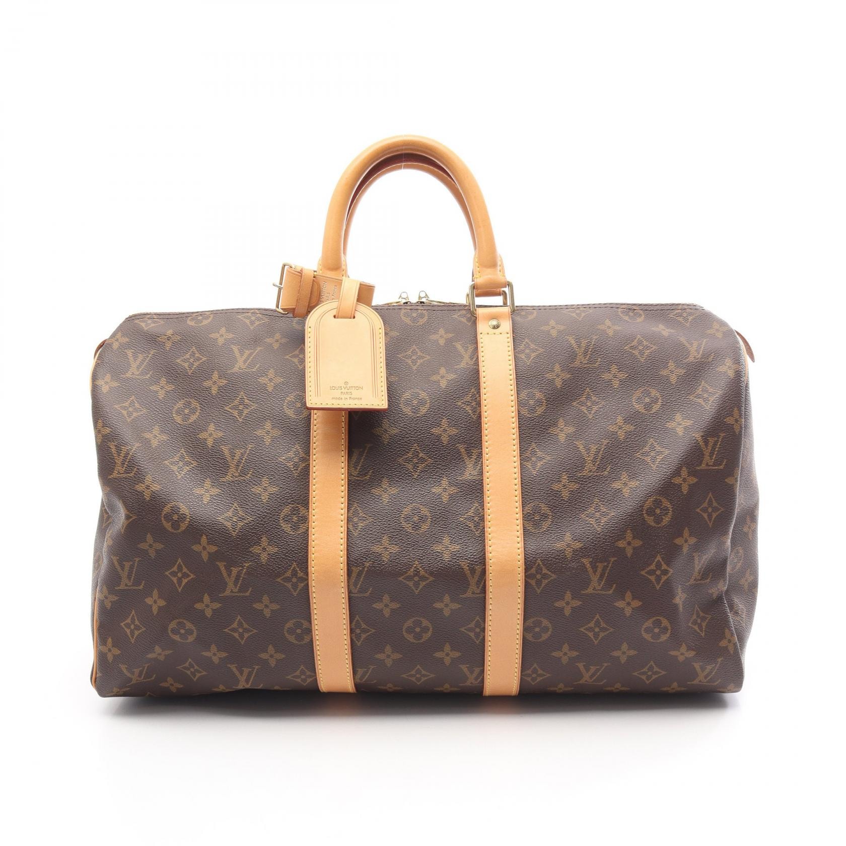 ルイ・ヴィトン LOUIS VUITTON キーポル45 ボストンバッグ バッグ PVCコーティングキャンバス レザー モノグラム メンズ レディース ブラウン系 M41428 【中古】