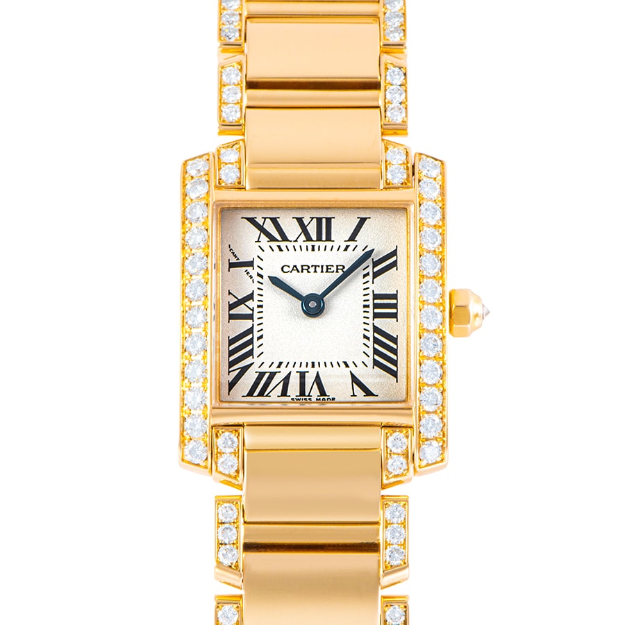 CARTIER カルティエ タンクフランセーズ SM WE1001RC サイドダイヤ ブレスハーフダイヤ【中古】
