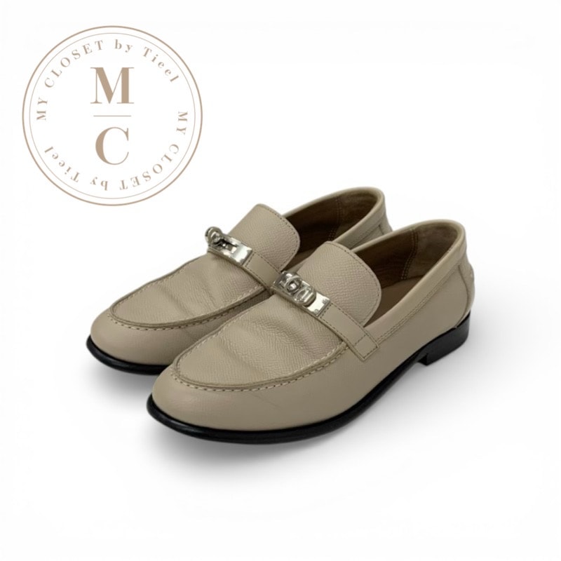 A (未使用に近い)】極美 エルメス ローファー モカシン ホット ケリー