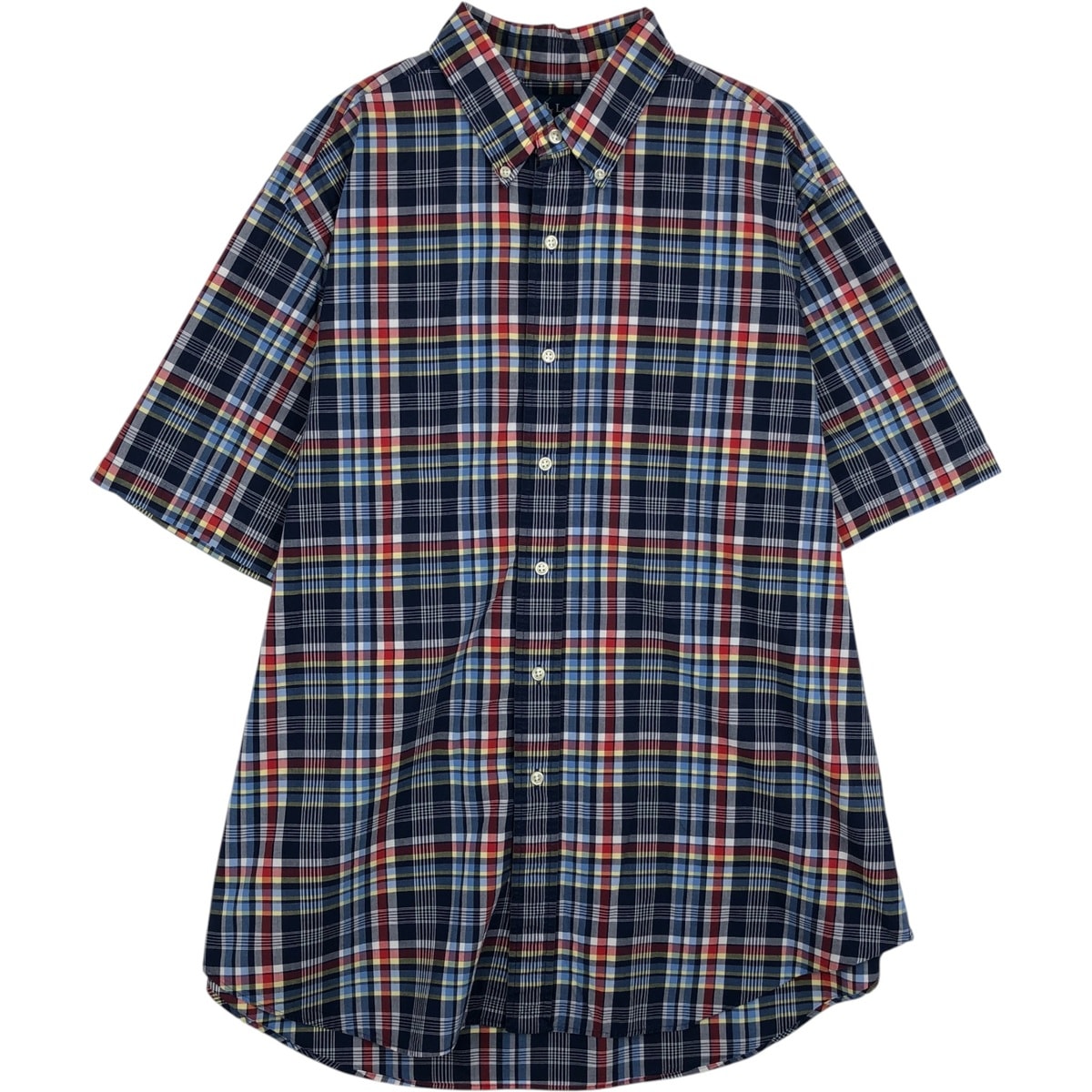 古着 ラルフローレン Ralph Lauren CLASSIC FIT 半袖 ボタンダウン チェックシャツ メンズXL相当/eaa641130