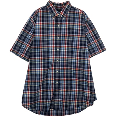 古着 ラルフローレン Ralph Lauren CLASSIC FIT 半袖 ボタンダウン チェックシャツ メンズXL相当/eaa641130
