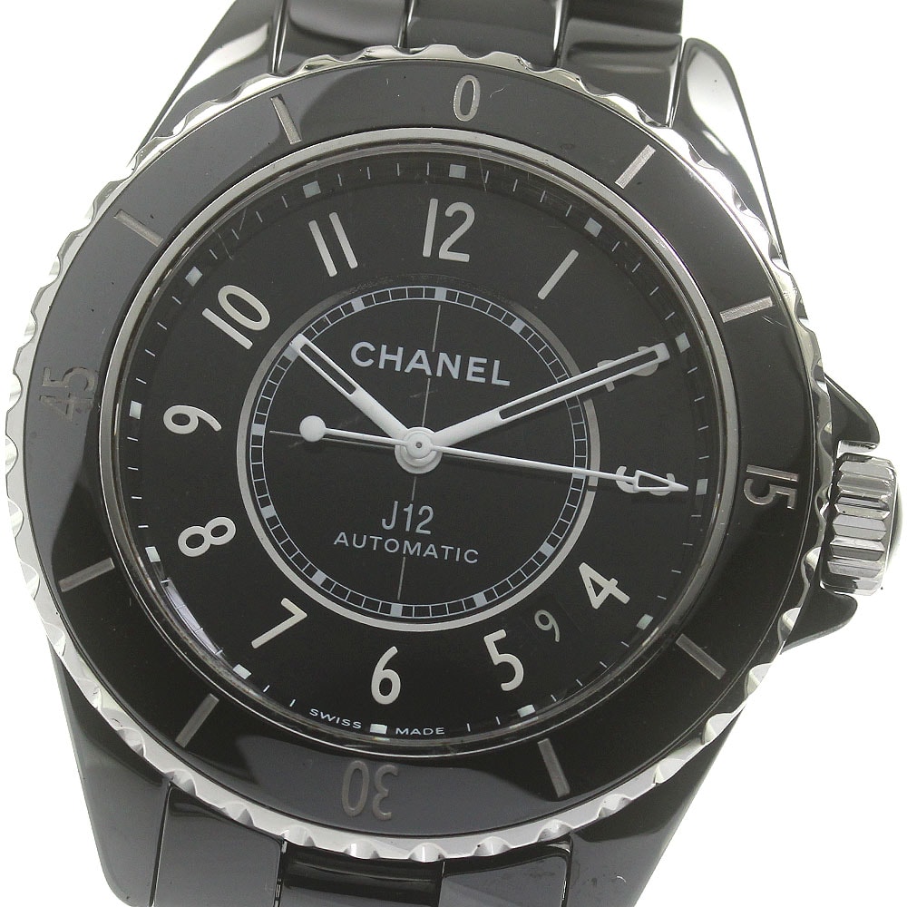 シャネル J12 黒セラミック デイト H5697 メンズ 【中古】