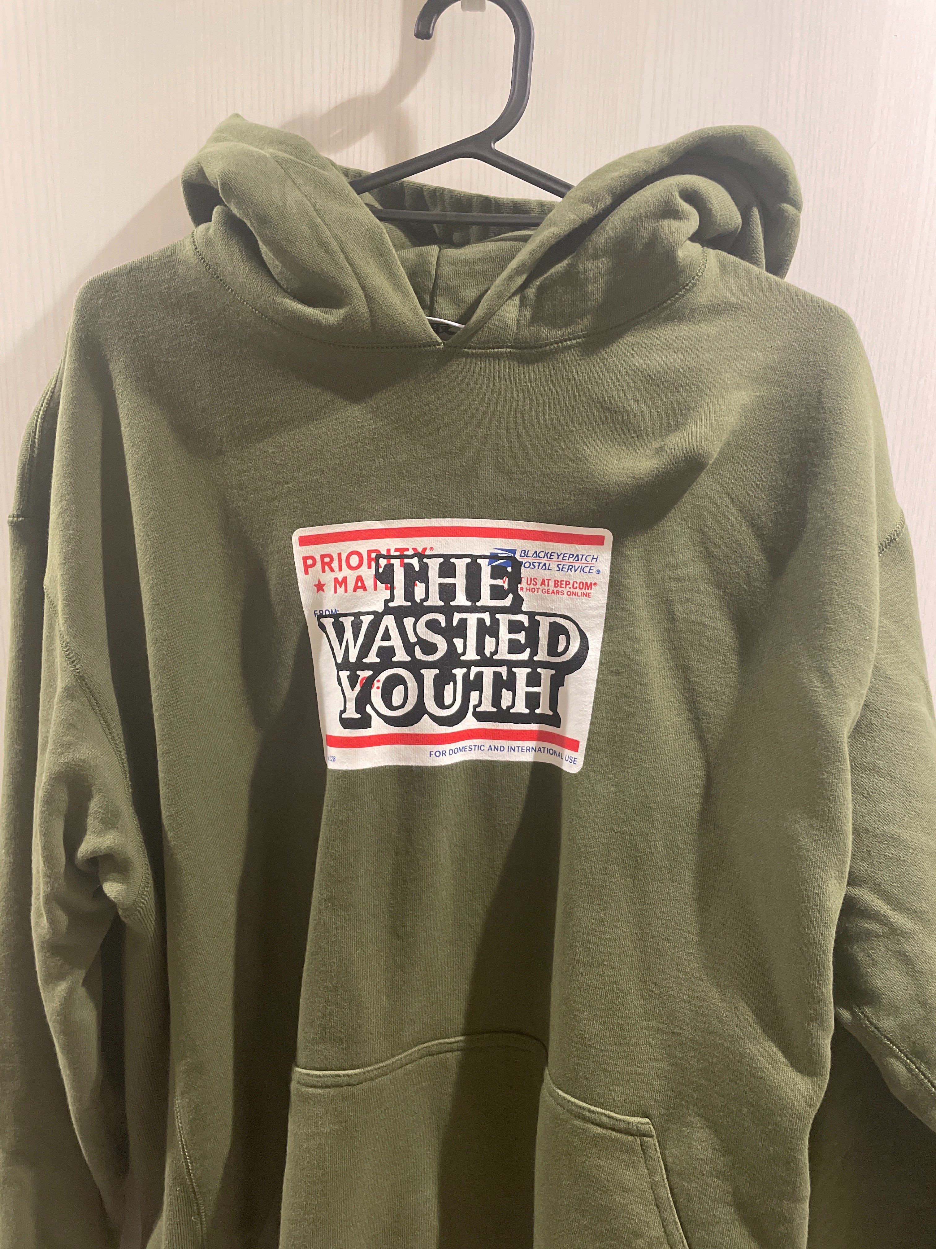BlackEyePatch x Wasted Youth PRIORITY LABEL HOODIE "Olive" / VERDY