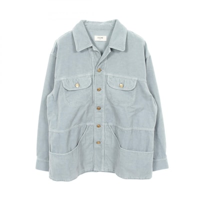 セリーヌ CELINE トリオンフ コーデュロイ 衣料品 アウター コットン レディース ブルー系 【中古】