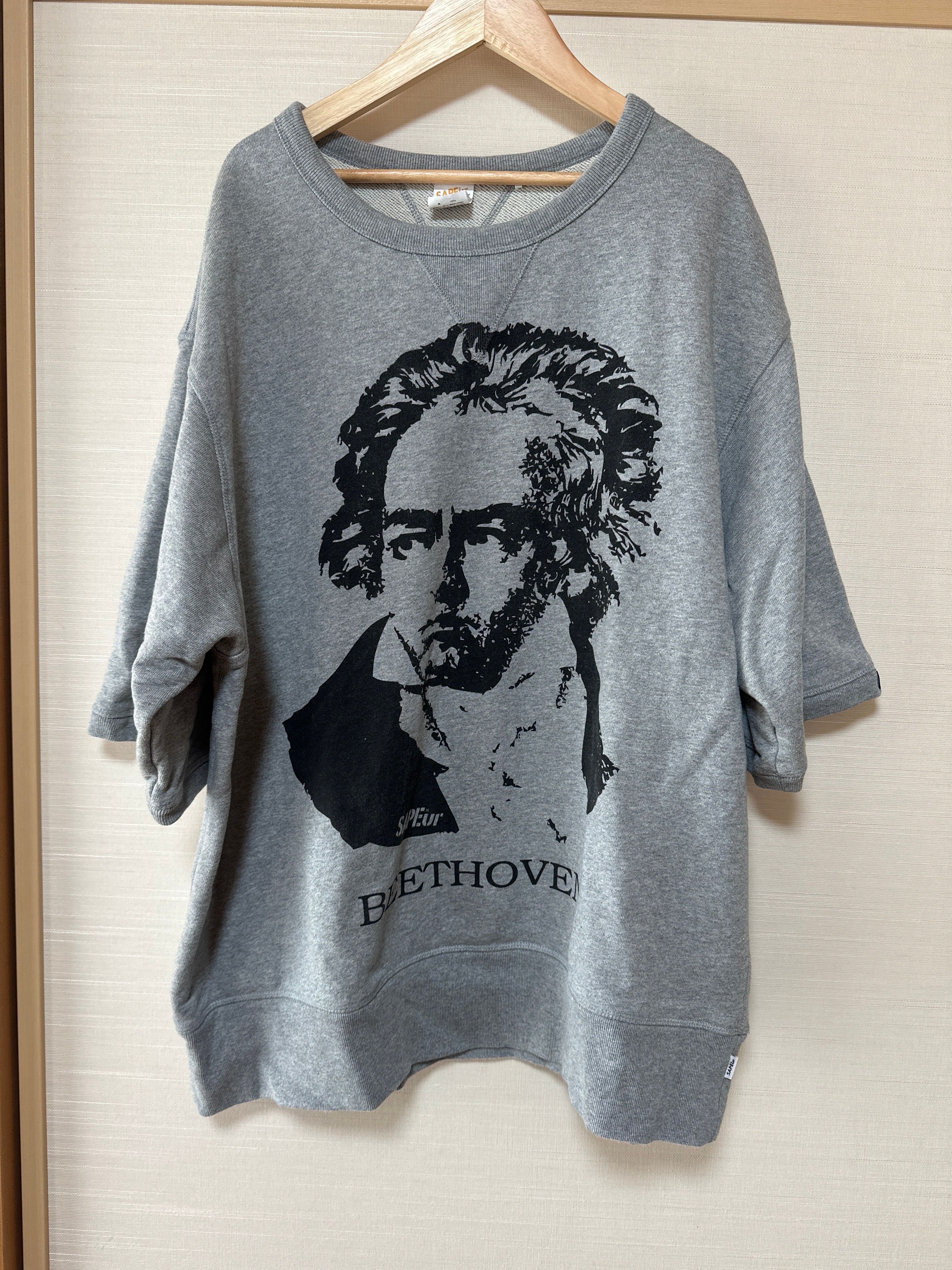 SAPEur S/S Sweat BEETHOVEN "Vintage Gray"