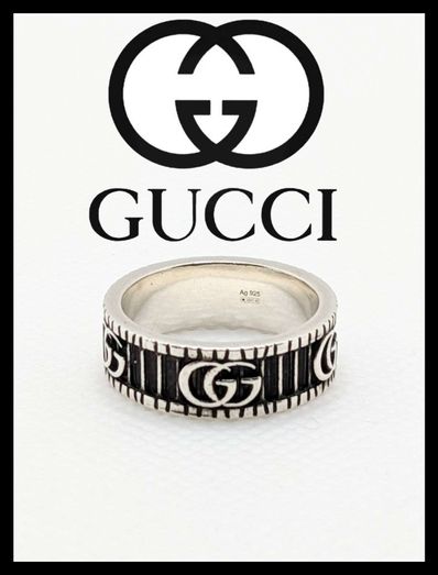 GUCCI Silver Ring With Double G
