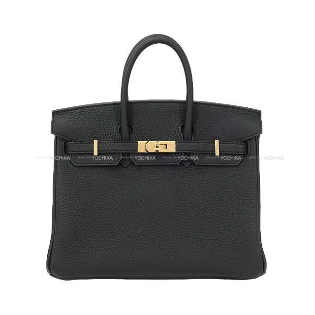 HERMES エルメス ハンドバッグ バーキン25 黒 (ブラック) トゴ シャンパンゴールド金具 K刻印 新品