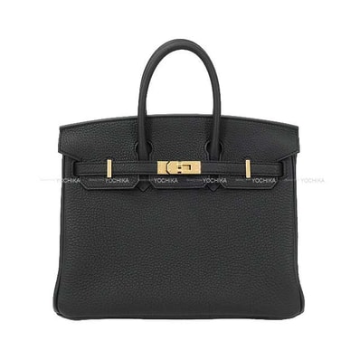 HERMES エルメス ハンドバッグ バーキン25 黒 (ブラック) トゴ シャンパンゴールド金具 K刻印 新品