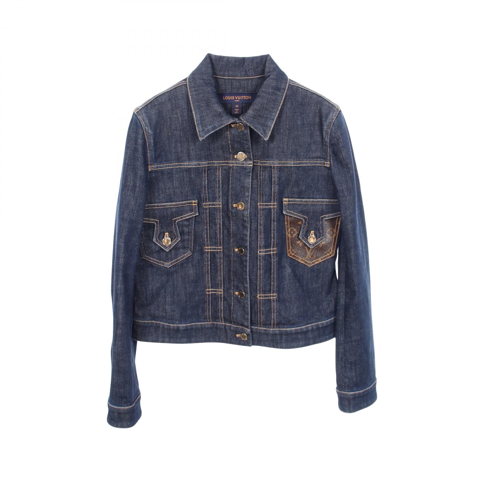 ルイ・ヴィトン LOUIS VUITTON モノグラム デニムジャケット 衣料品 アウター コットン レディース ネイビー系 RW211W XII FKJA07 【中古】