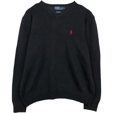 古着 ラルフローレン Ralph Lauren POLO by Ralph Lauren Vネック コットンニットセーター メンズXL相当/eaa637276