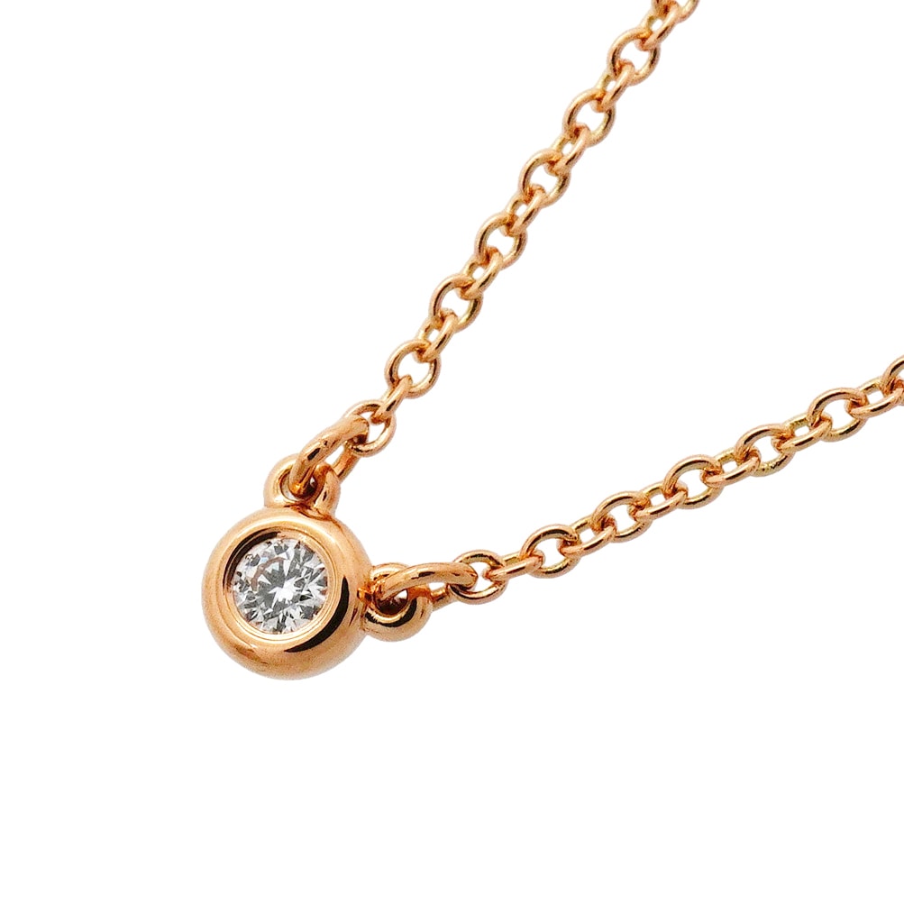 ★最終価格【6jgb0121】ティファニー ネックレス バイザヤード 1PD K18PG ピンクゴールド ダイヤモンド【中古】レディース