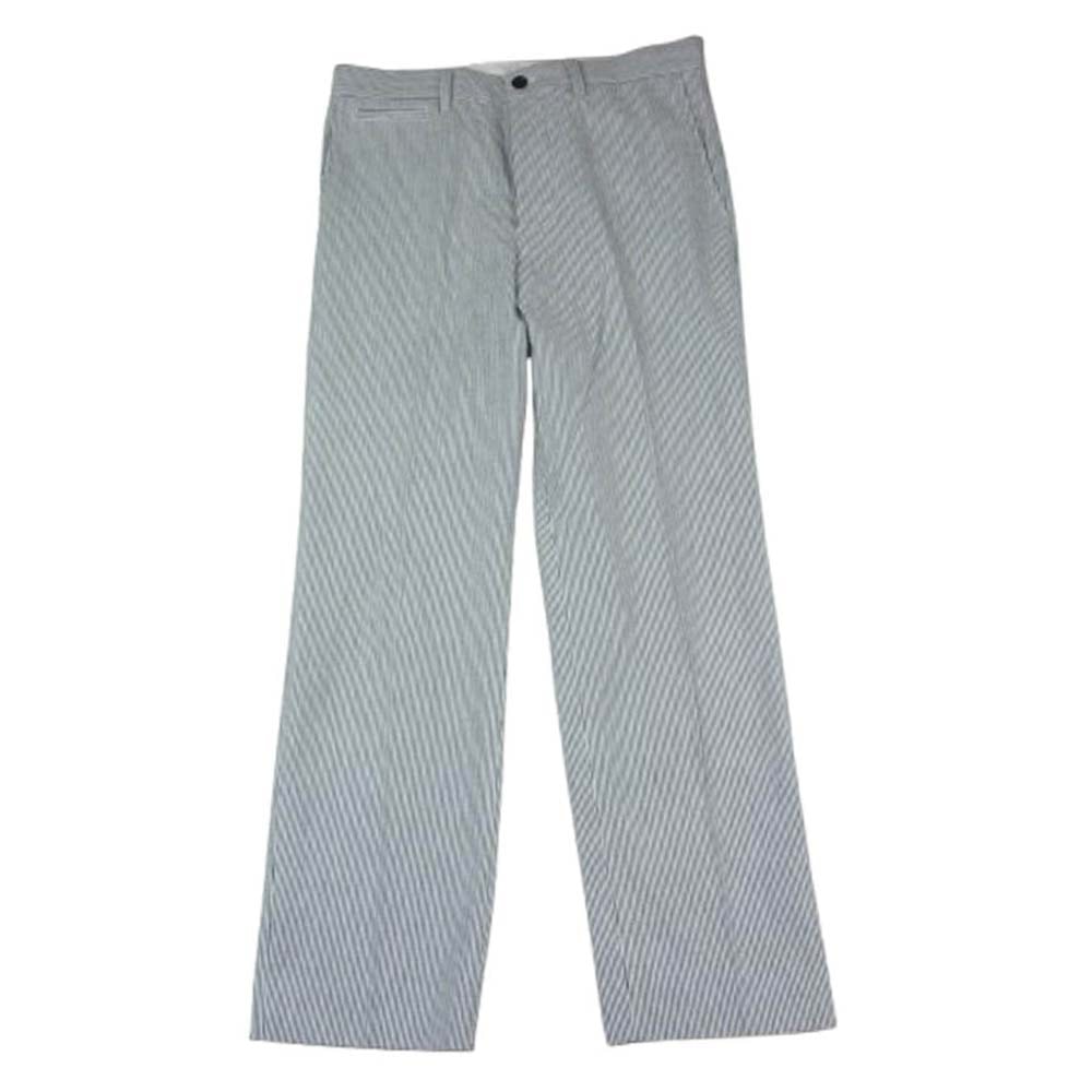 VISVIM ビズビム パンツ 22SS 0122105008018 STETSON SLACKS SEERSUCKER リネン混 シアサッカー ストライプ スラックス パンツ ホワイト系 ブラック系 1【新古品】【未使用】【中古】