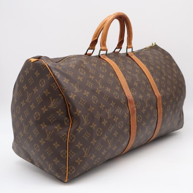 LOUIS VUITTON ルイ・ヴィトン モノグラム キーポル55 M41424 ボストンバッグ ブラウン ベージュ コーティングキャンバス レザー レディース