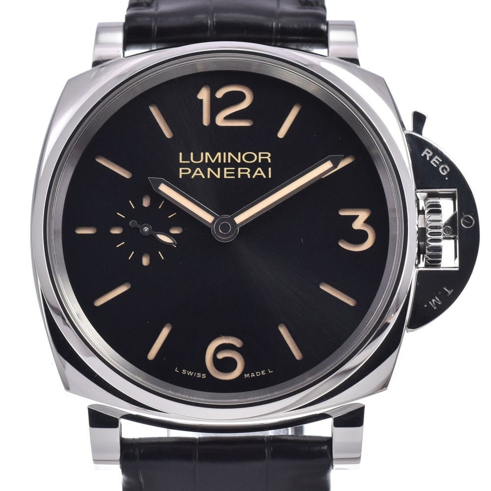 パネライ PANERAI PAM00676 パネライ ルミノール ドゥエ 3デイズアッチャイオ ブラック 手巻き メンズ 美品 腕時計 M#147670