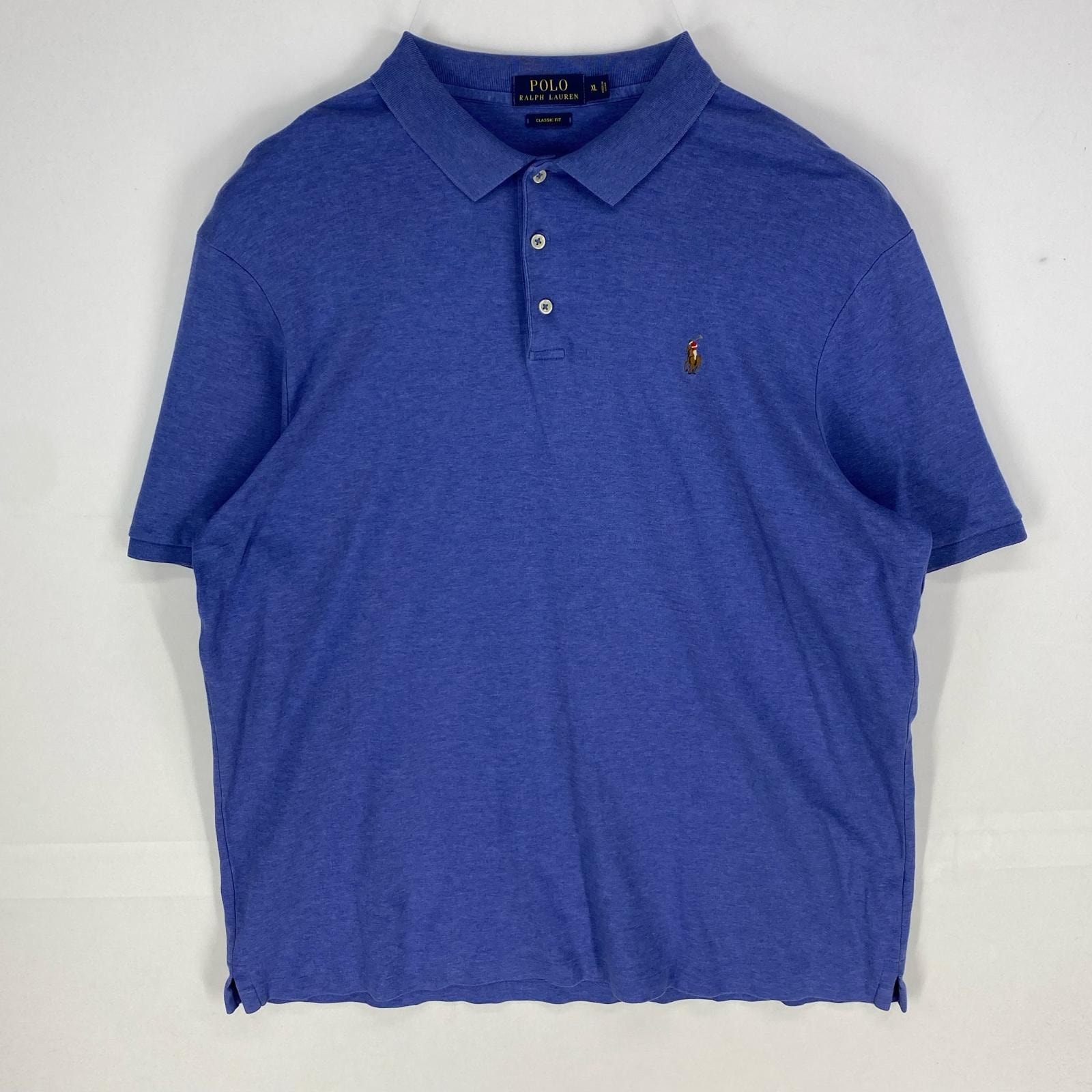 古着 ポロ・ラルフローレン POLO RALPH LAUREN 半袖シャツ ワンポイント 刺繍 ロゴ ポロシャツ XL  ネイビー系 メンズ