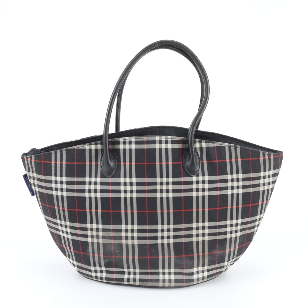 バーバリー ノバ チェックトート バッグ レザー×ナイロン
