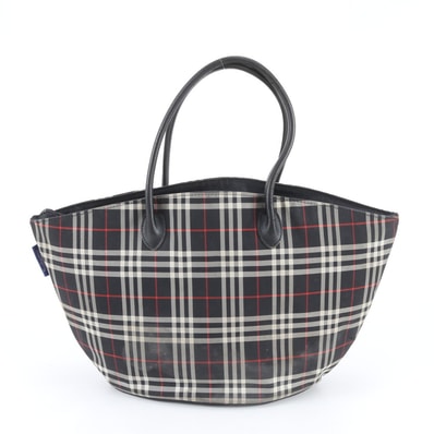 バーバリー ノバ チェックトート バッグ レザー×ナイロン