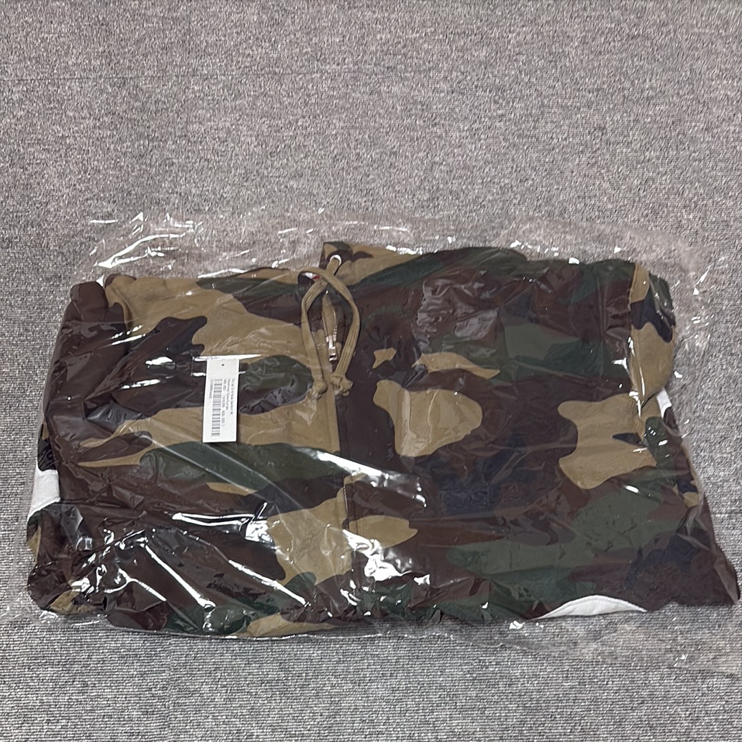 Supreme Big Logo Zip Up Hooded Sweatshirt "Woodland Camo"