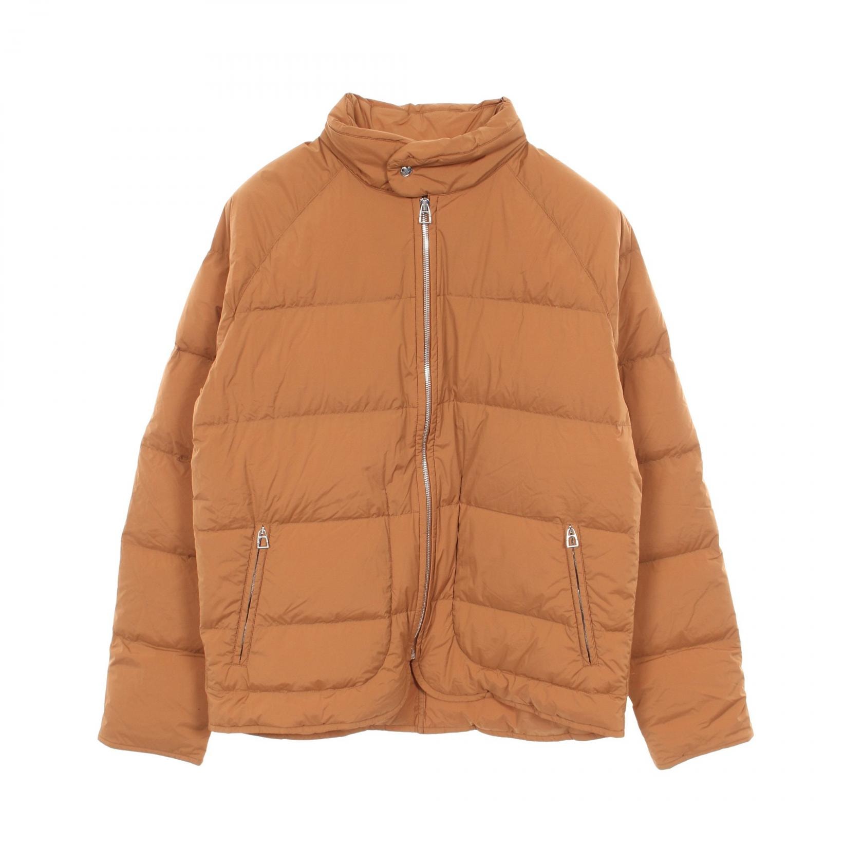 エルメス HERMES セリエボタン ダウンジャケット 衣料品 アウター ナイロン メンズ カーキ系 【中古】