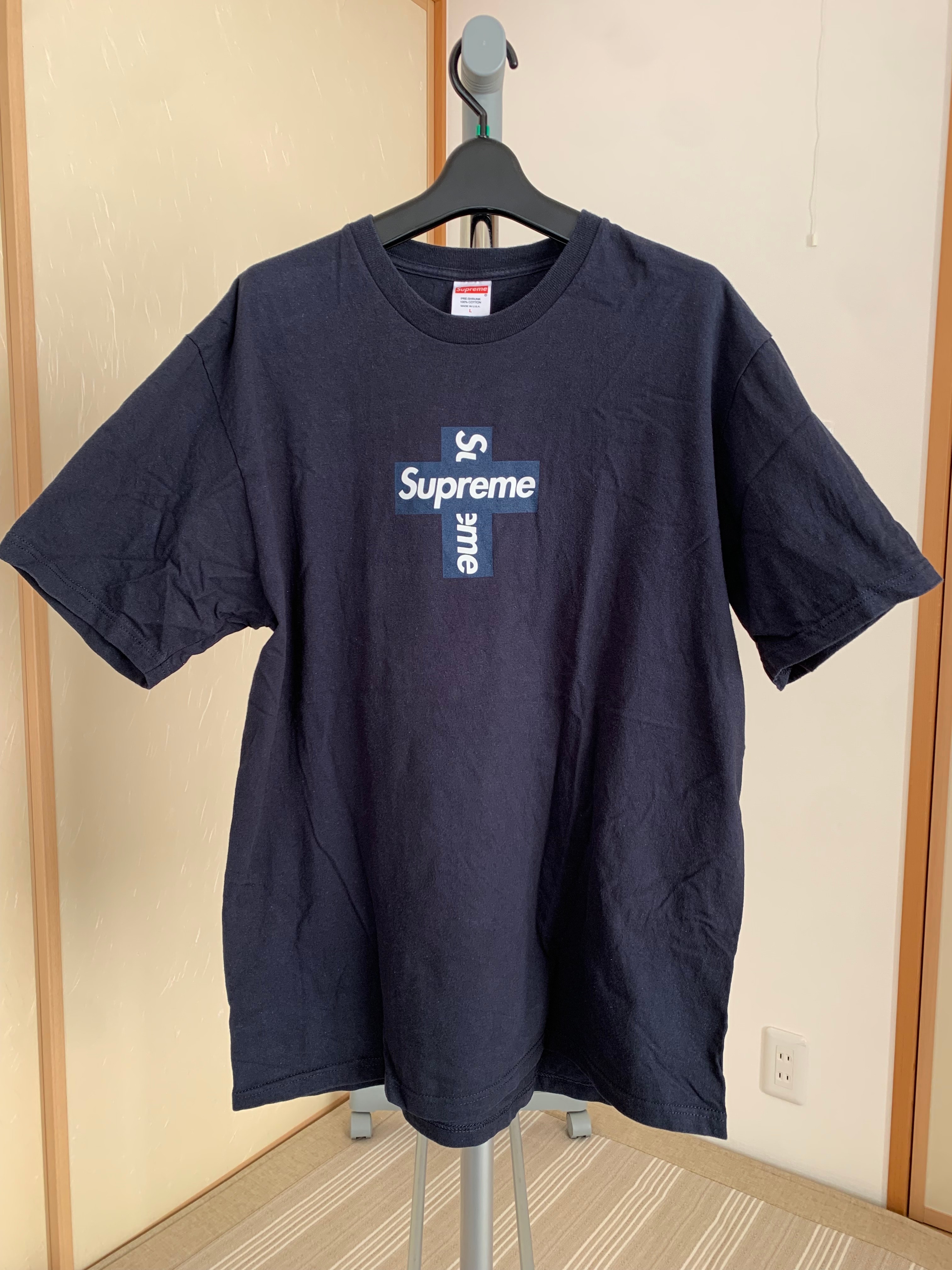 Supreme Cross Box Logo Tee "Navy"