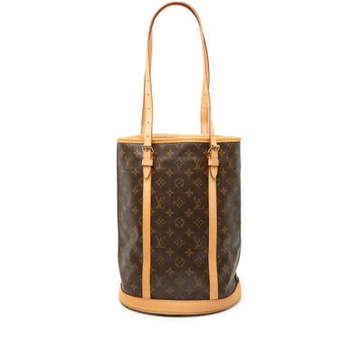 ルイ ヴィトン モノグラム バケットGM トートバッグ ショルダーバッグ M42236 ブラウン PVC レザー レディース LOUIS VUITTON 中古