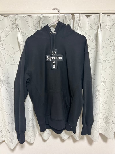 Supreme Cross Box Logo Hooded Sweatshirt "Black"