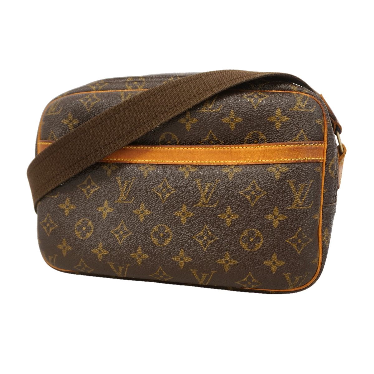 【6ic3956-h】ルイヴィトン ショルダーバッグ モノグラム リポーターPM M45254 ブラウン【中古】レディース