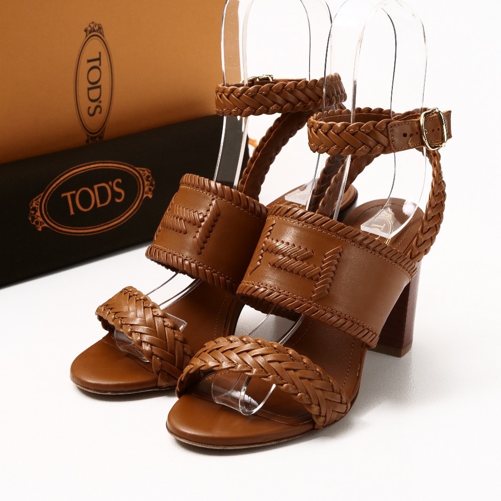 TOD'S トッズ DOPPIA T ミュール サイズ35 ストラップ サンダル チャンキーヒール Tロゴ イタリア製 ブランド古着【中古】20250430/RA4539