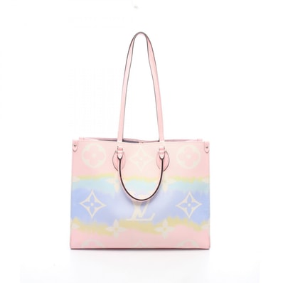 ルイ・ヴィトン LOUIS VUITTON オンザゴーGM LVエスカル パステル トートバッグ バッグ PVCコーティングキャンバス レザー エスカル レディース ピンク系 / マルチカラー M45119 【中古】
