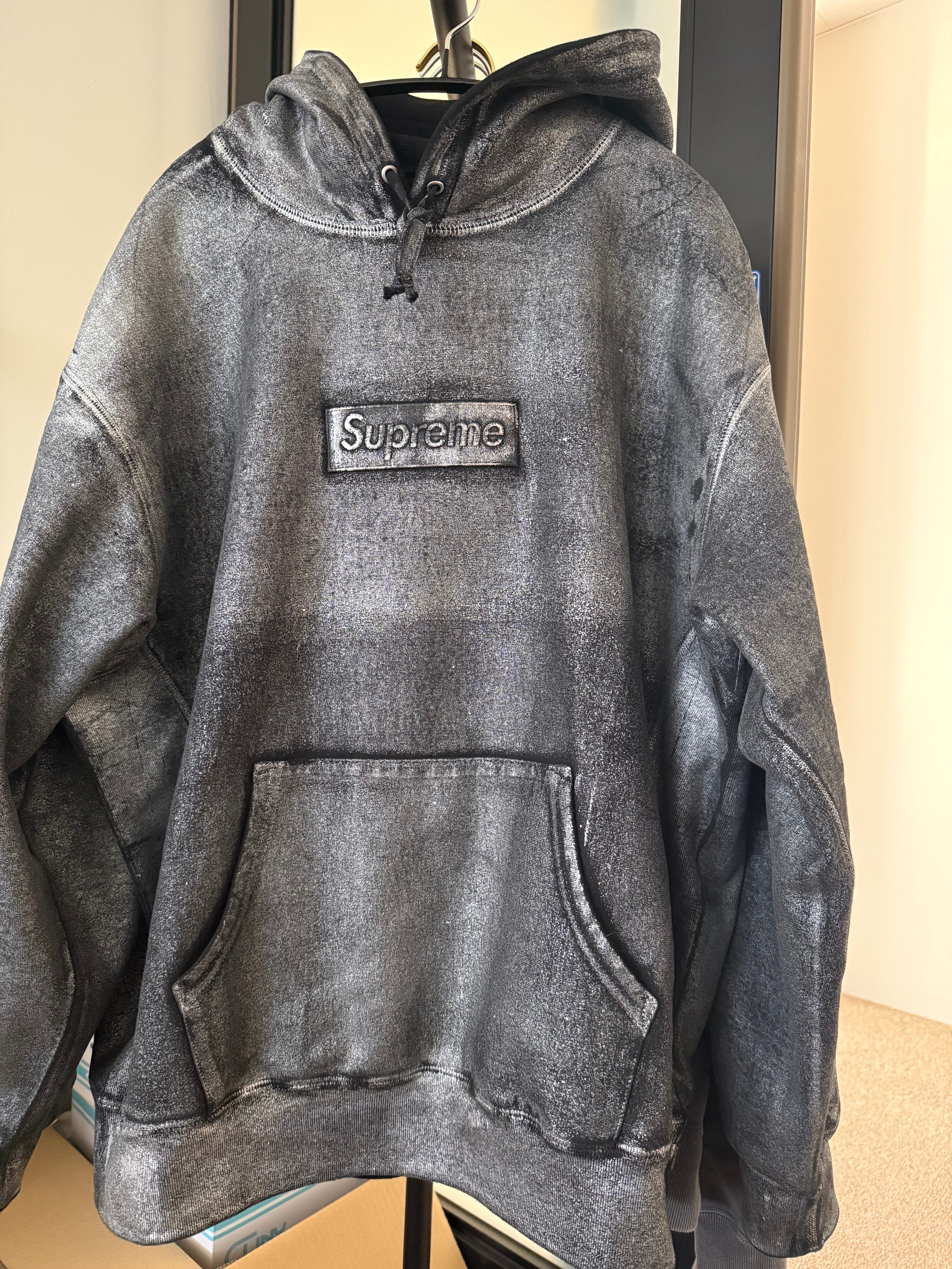 Supreme x MM6 Maison Margiela Foil Box Logo Hooded Sweatshirt