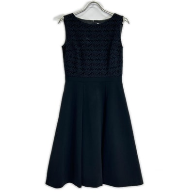フォクシーニューヨーク ブラック 37570 Dress Freesia ノースリーブ ワンピース 38