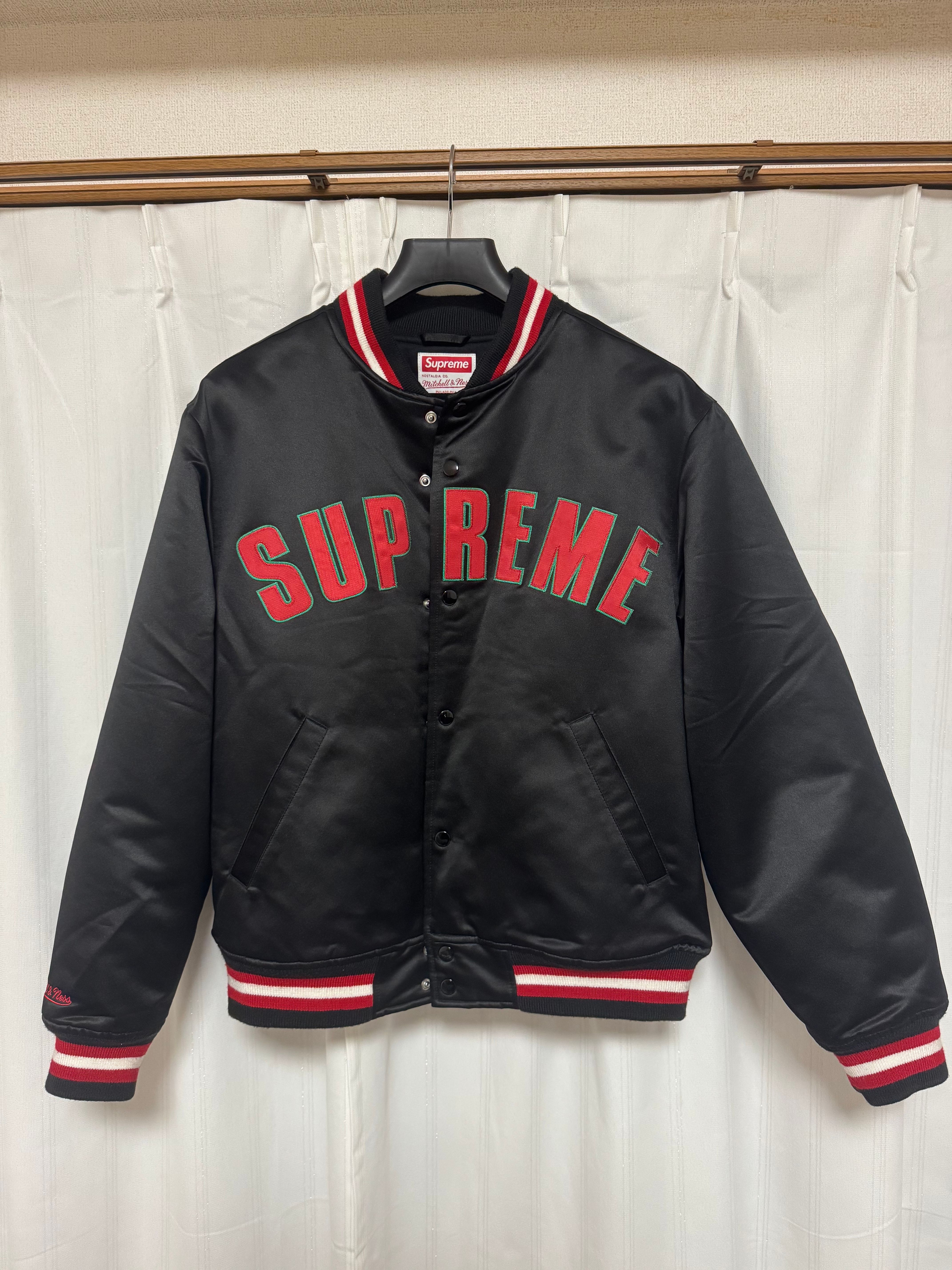 Supreme / Mitchell & Ness® Satin Varsity Jacket "Black"
