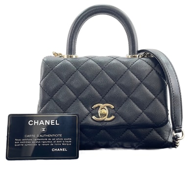 シャネル CHANEL キャビアスキン ココハンドル 19 ハンドバッグ【中古】
