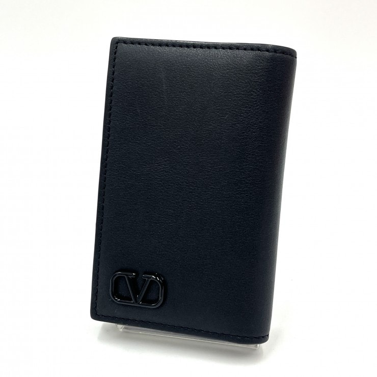 Valentino ブラック レザー iPhone14ケース B (目立った傷や汚れなし)】VALENTINO GARAVANI（ヴァレンティノ