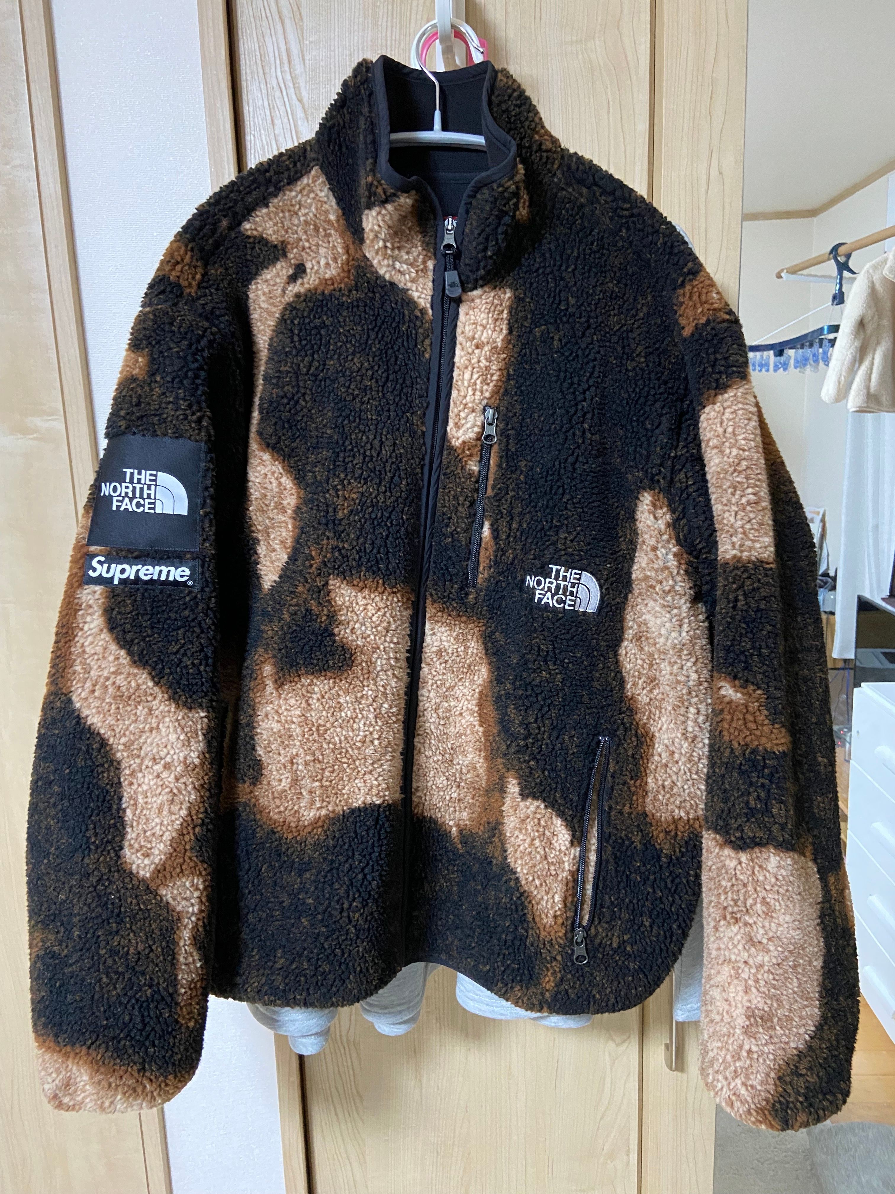 Supreme x The North Face Bleached Denim Print Fleece Jacket "Black"