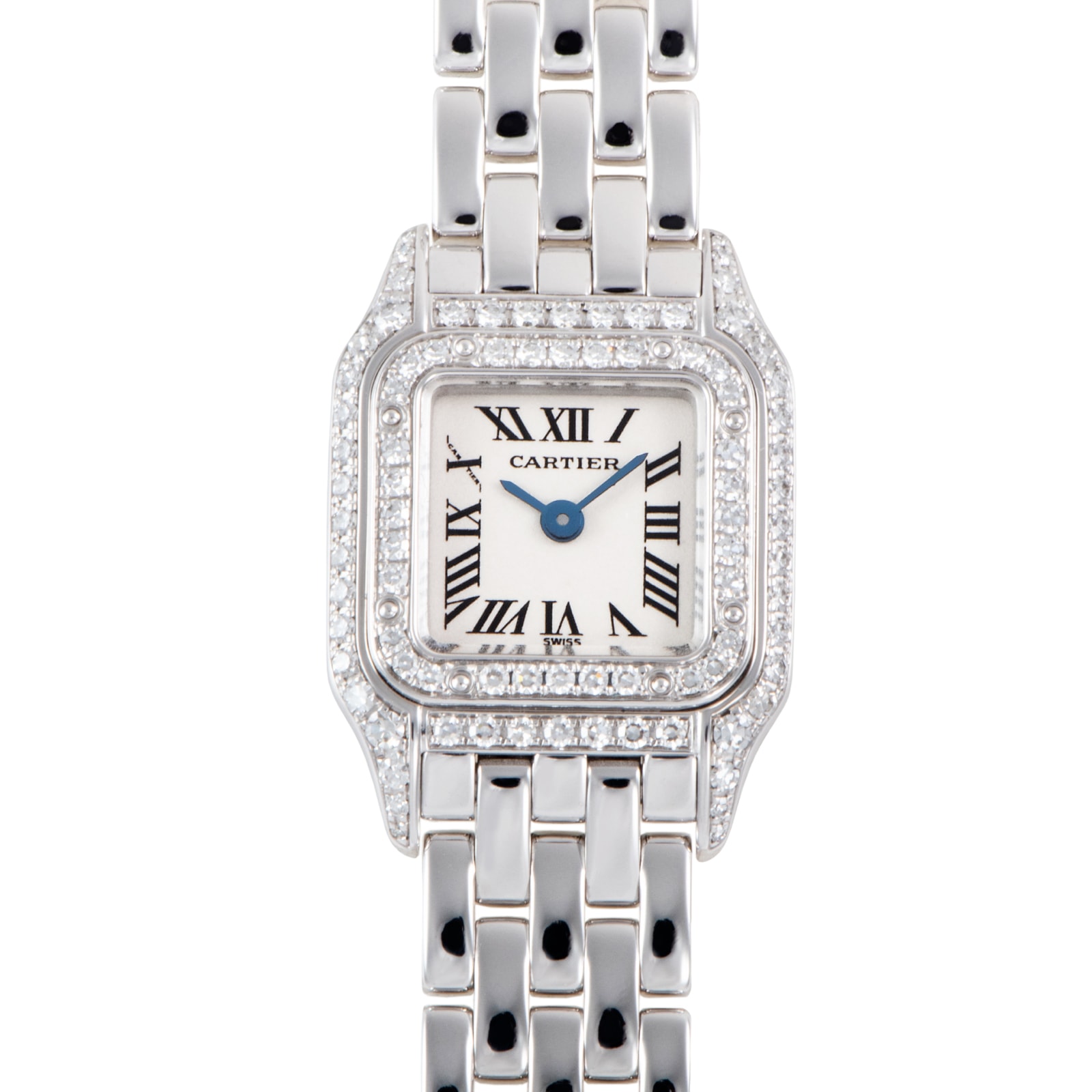 CARTIER カルティエ ミニパンテール WF3210F3 ベゼル2重ダイヤ K18WG【中古】